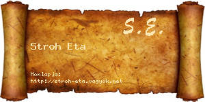 Stroh Eta névjegykártya